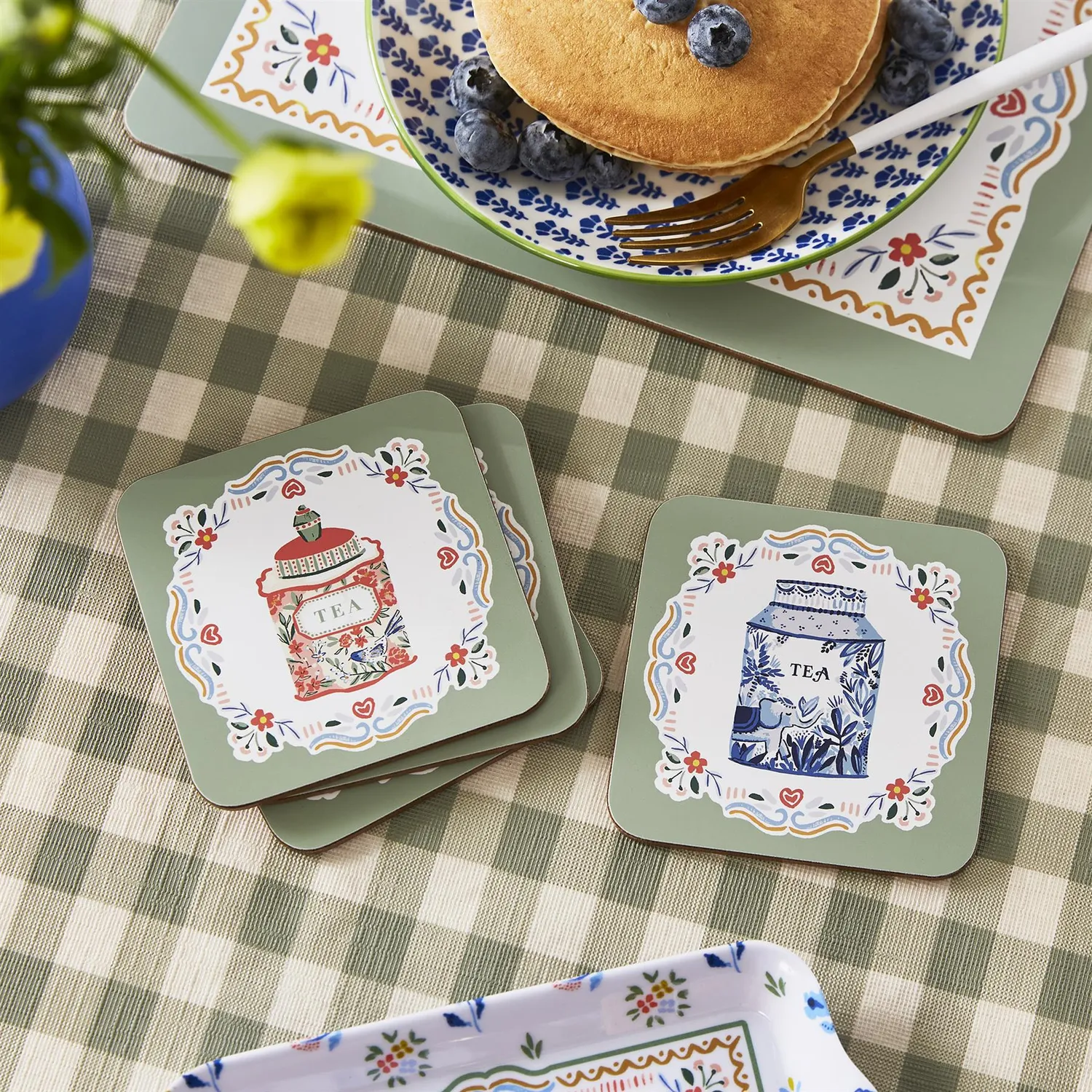 Ulster Weavers Tea Tins bordskånere 4-pak multicolour kork