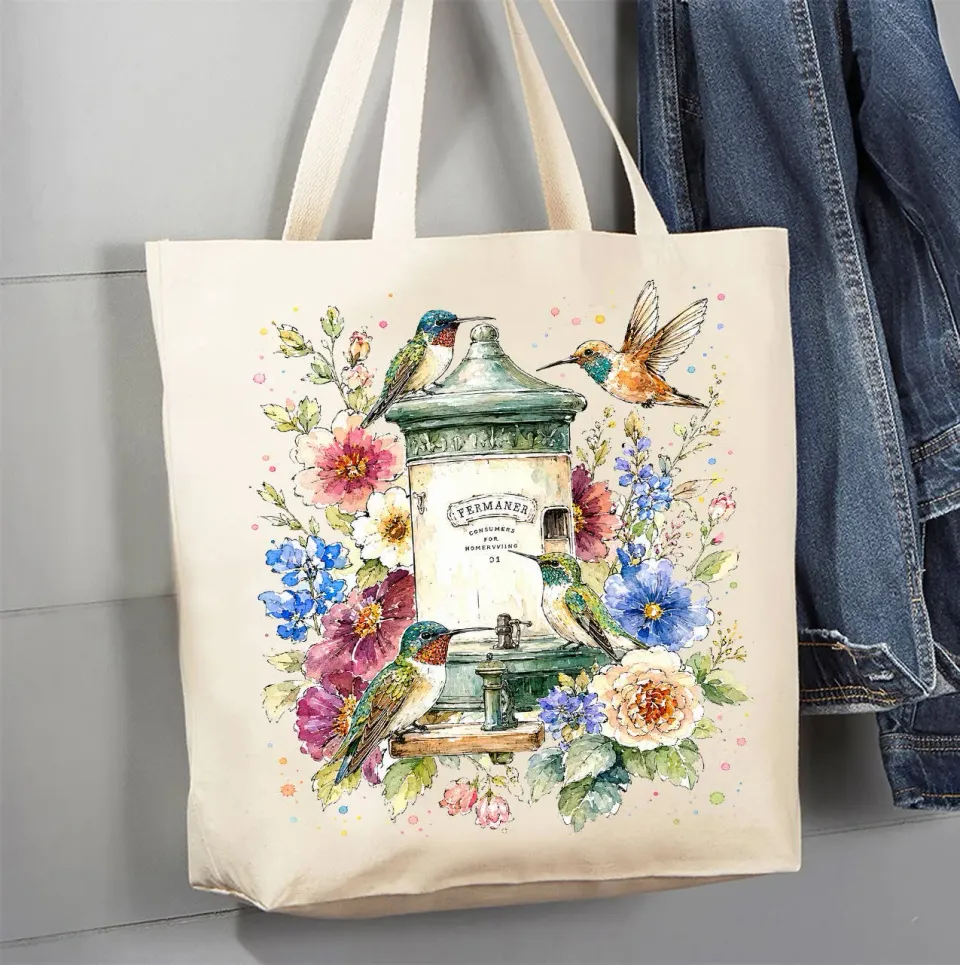 Avery Lane Gifts Spring Hummingbirds mulepose bomuld 41x38 cm