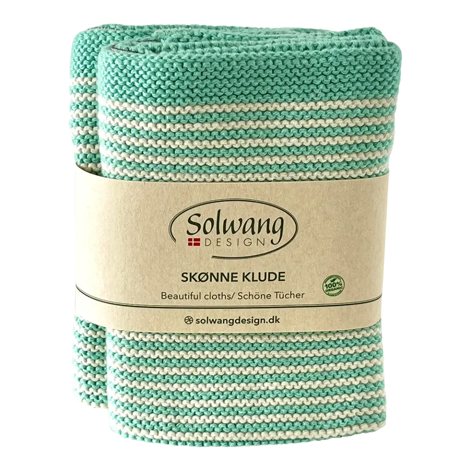 Solwang aqua stribe karklude 2 stk økologisk