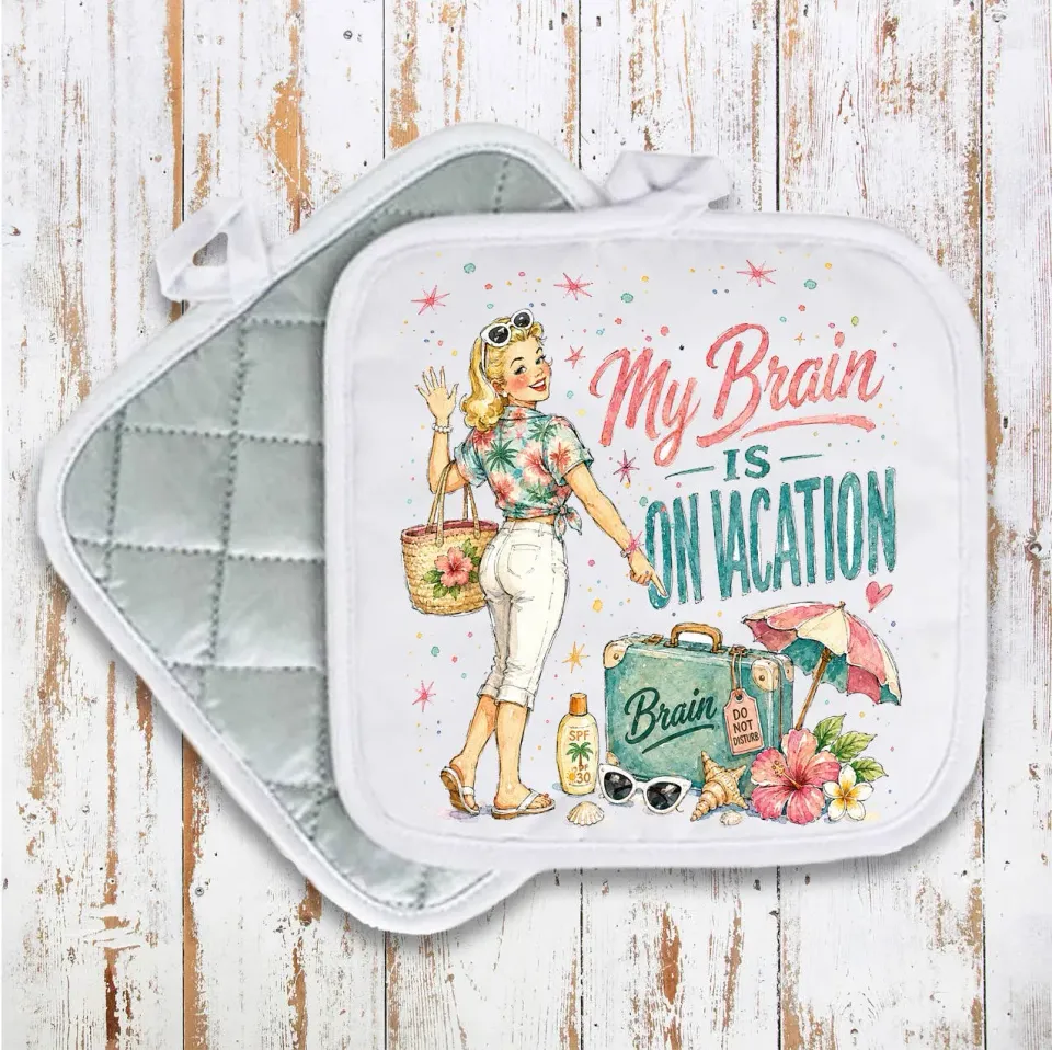 Avery Lane Gifts My Brain grydelap 20x20 cm quiltet bomuld