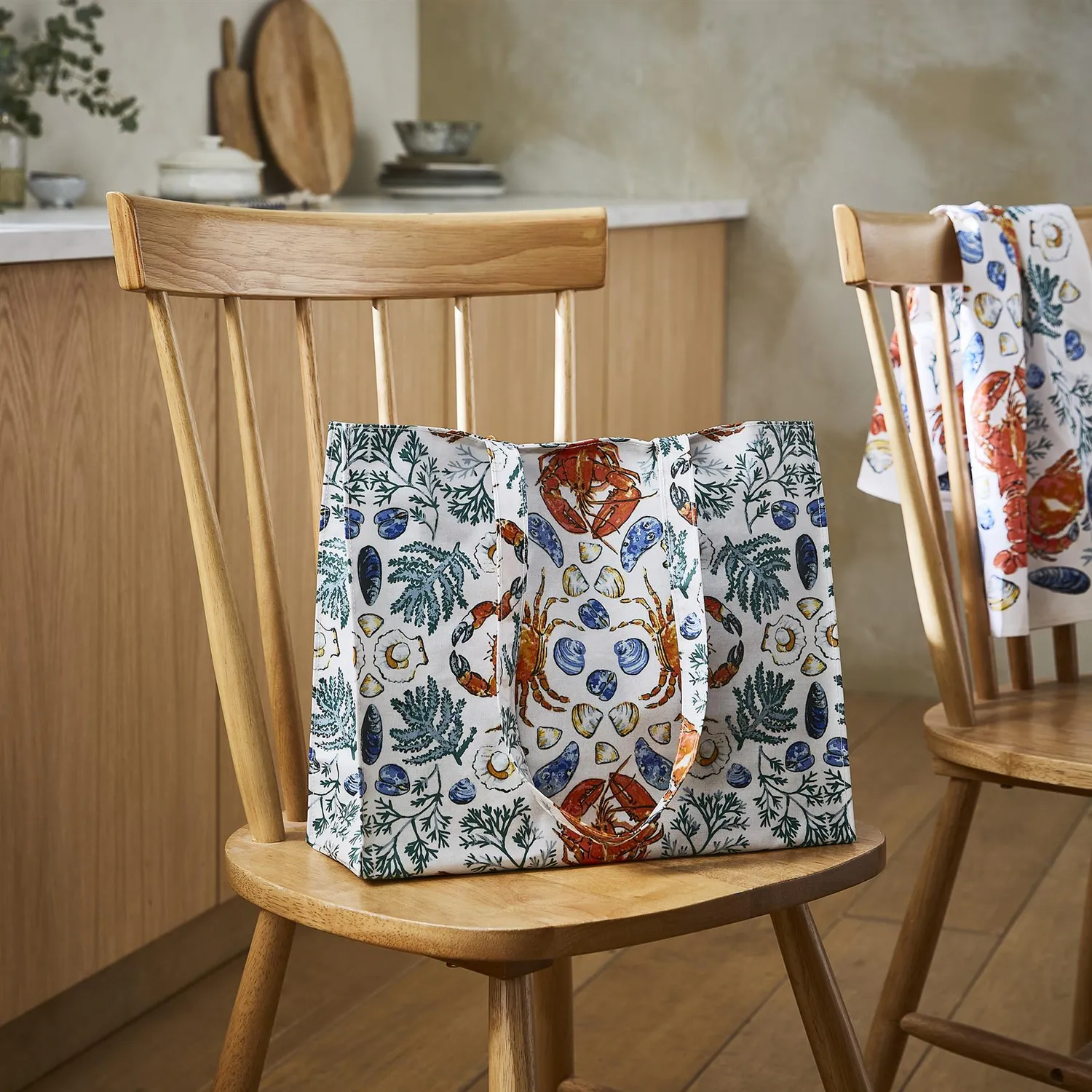 Ulster Weavers Shellfish skuldertaske PVC grøn aftørbar