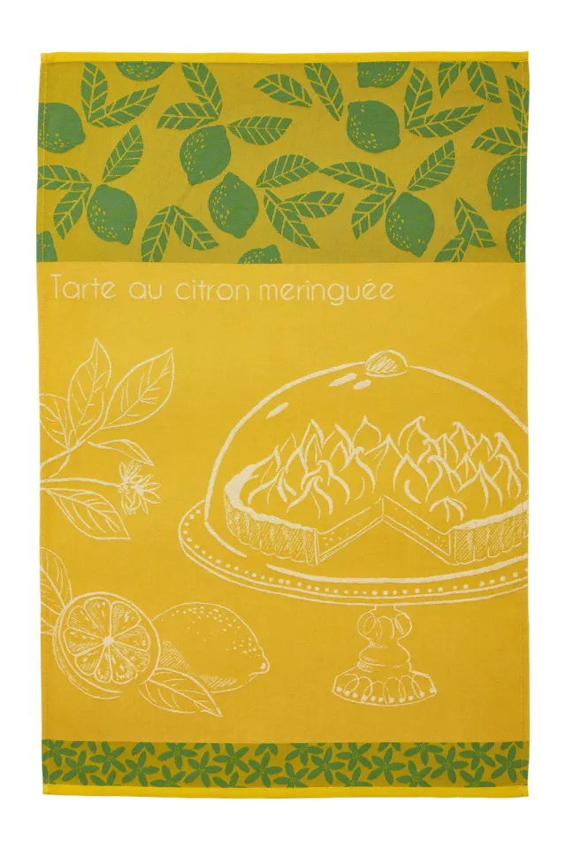 Coucke Lemon Tart viskestykke gul 50x75 bomuld