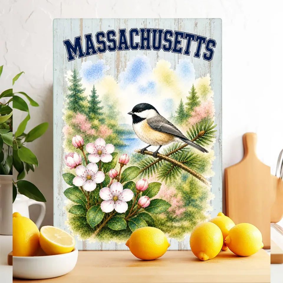 Avery Lane Gifts Massachusetts skærebræt glas 28x38 cm