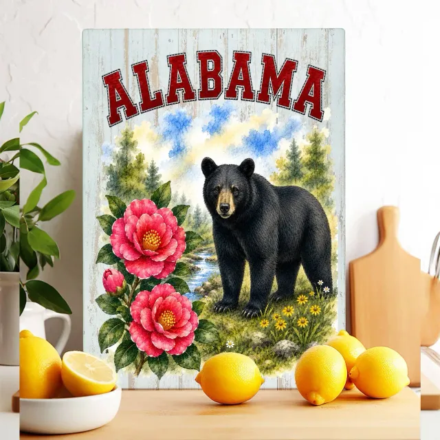 Avery Lane Gifts Alabama skærebræt glas 28x38 cm