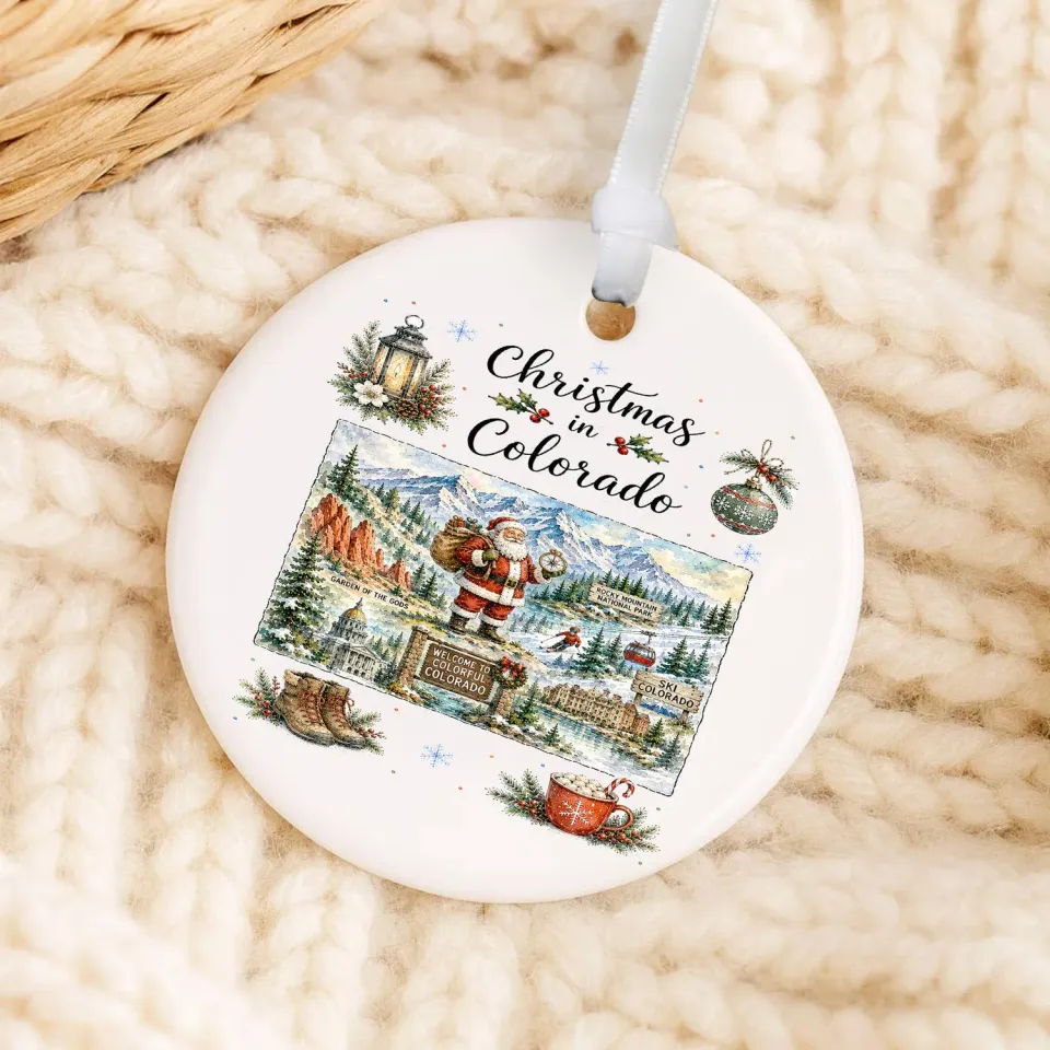 Avery Lane Gifts Christmas Colorado juleophæng porcelæn