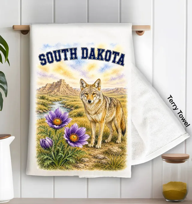 Avery Lane Gifts South Dakota State Bird and Animal viskestykke 71x46 cm