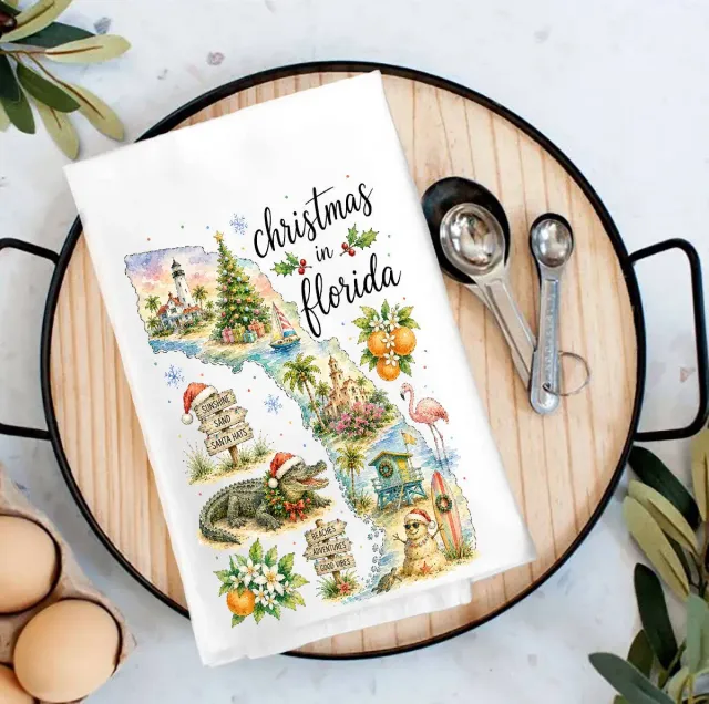 Avery Lane Gifts Christmas Florida viskestykke 69x69 cm bomuld