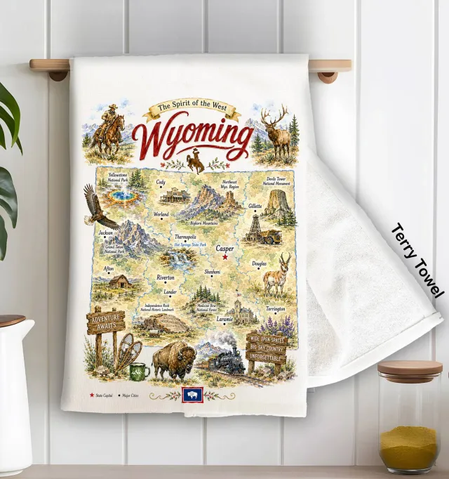 Avery Lane Gifts Wyoming viskestykke terry bomuld
