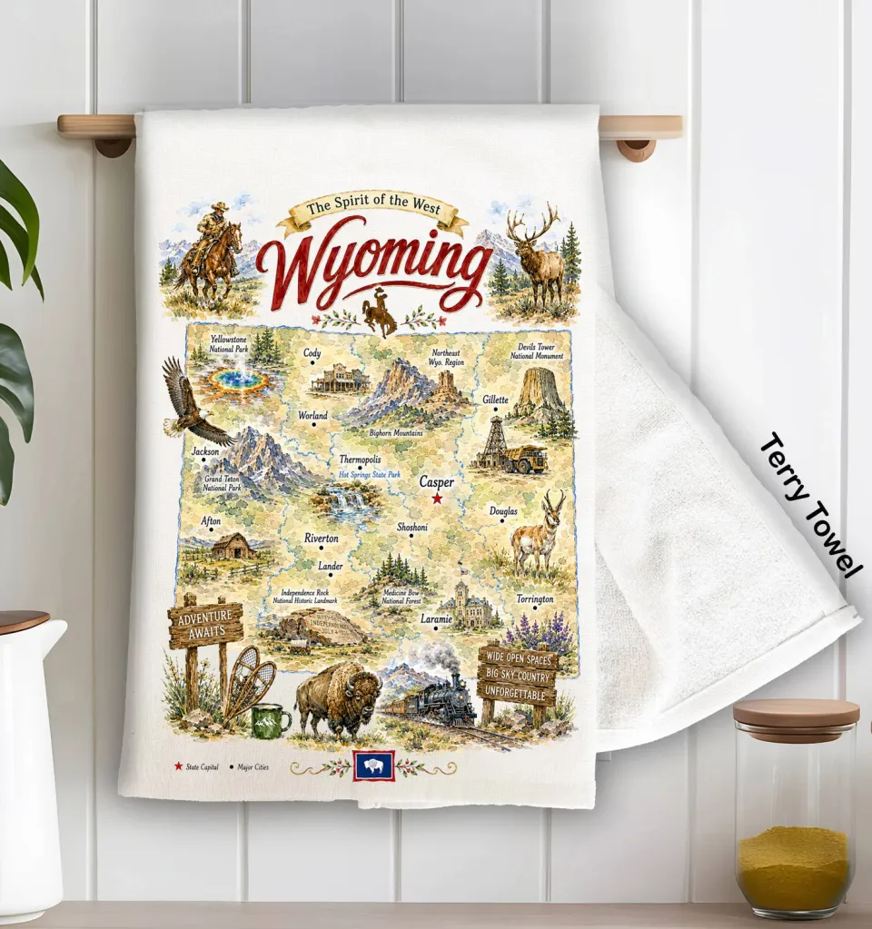 Avery Lane Gifts Wyoming viskestykke terry bomuld