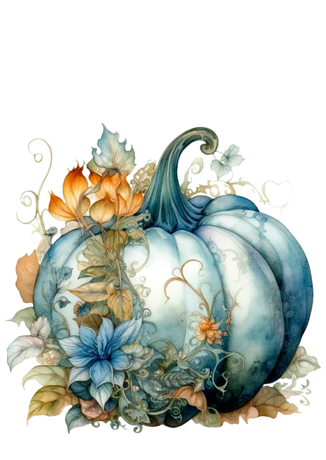 Avery Lane Blue Pumpkin viskestykke efterår blå græskar