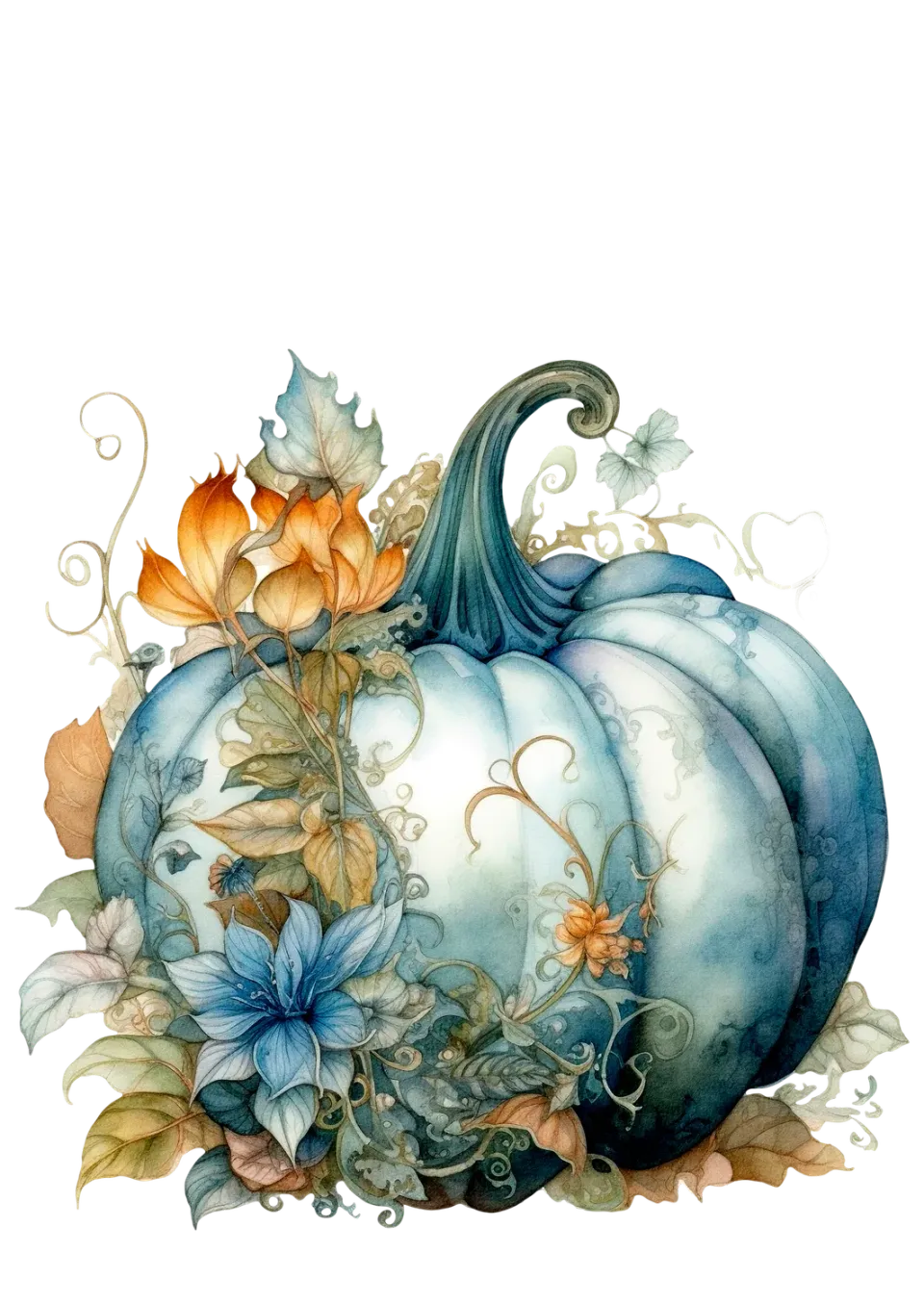 Avery Lane Blue Pumpkin viskestykke efterår blå græskar