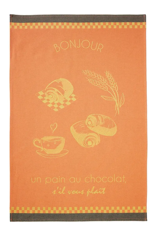 Coucke Pain au Chocolat viskestykke orange 50x75 cm bomuld