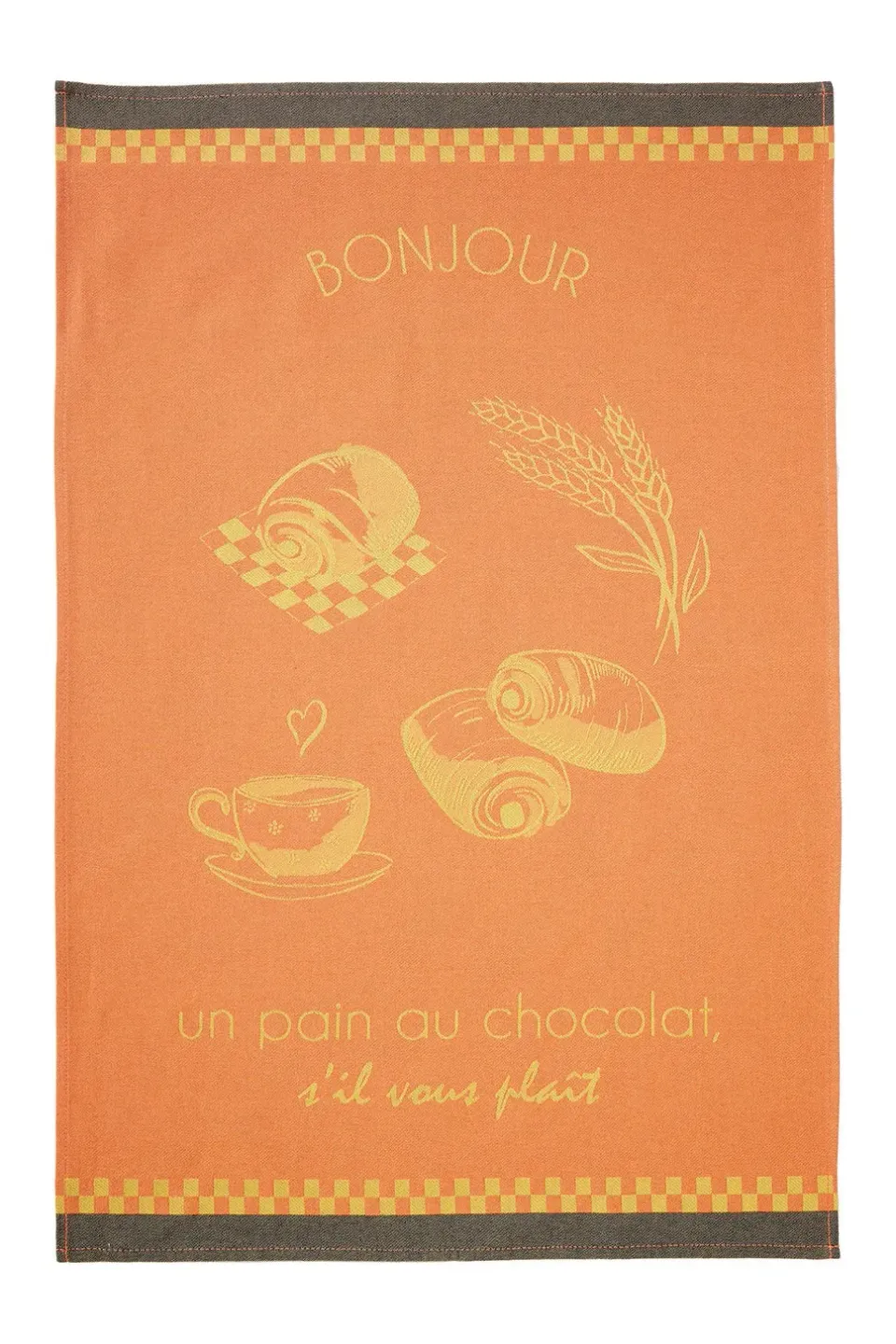 Coucke Pain au Chocolat viskestykke orange 50x75 cm bomuld