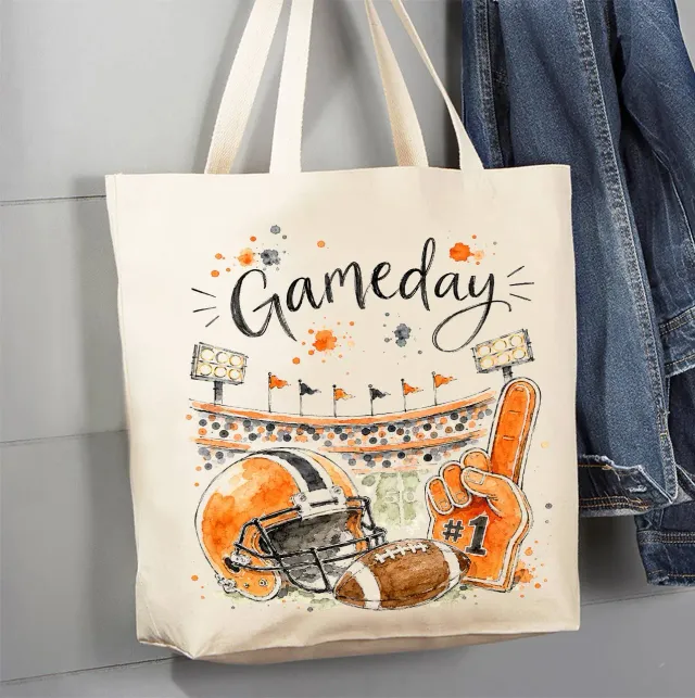 Avery Lane Gifts Gameday Football mulepose orange sort bomuld
