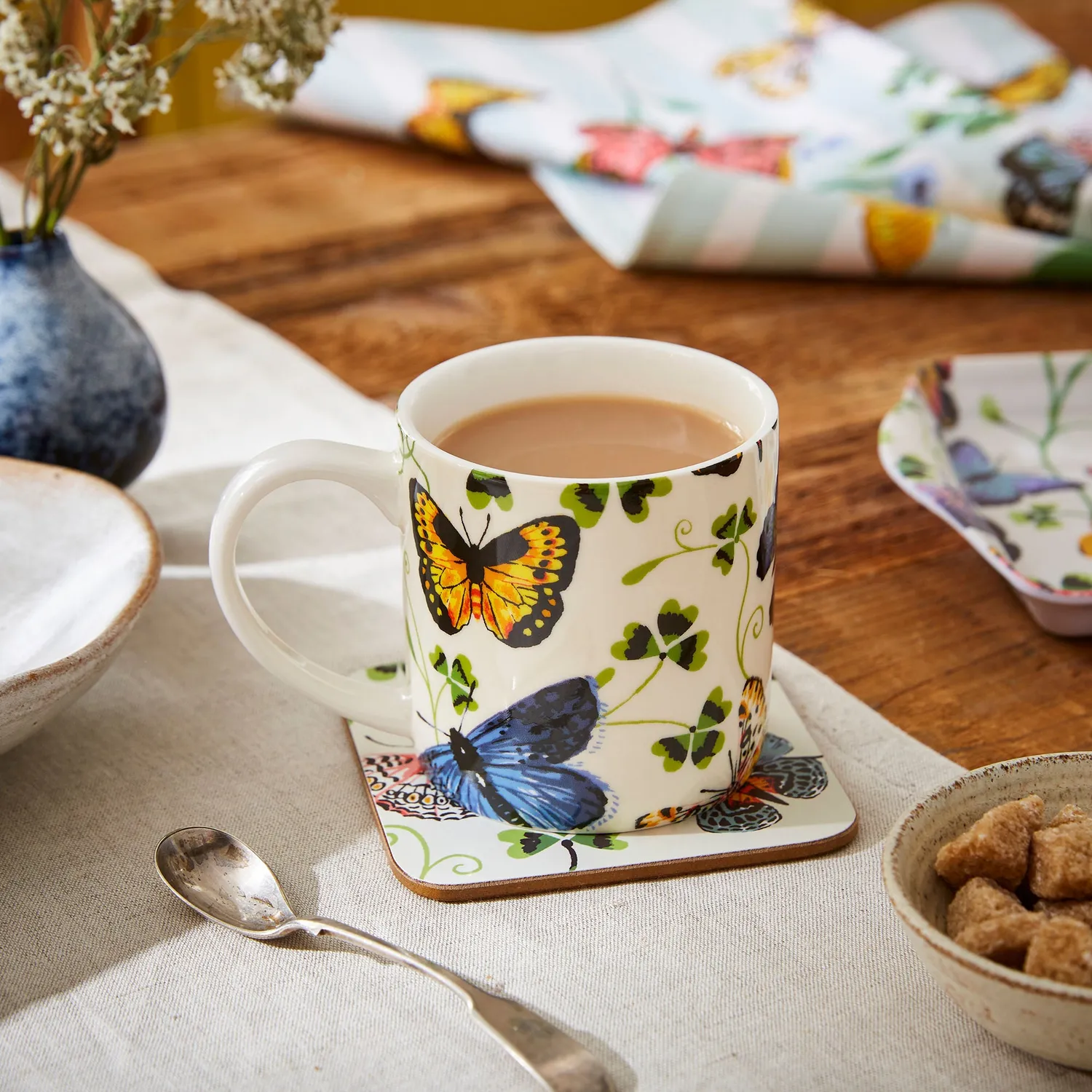 Ulster Weavers Butterfly Grove bordskånere 4-pak blå