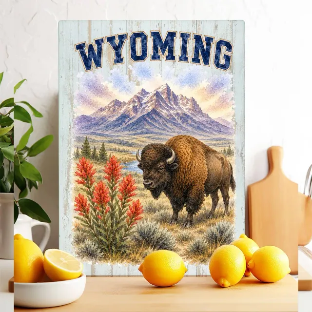 Avery Lane Gifts Wyoming State Bird glasskærebræt 28x38 cm hærdet glas