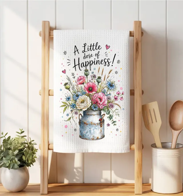 Avery Lane Gifts Happiness vaffelklud blomster mikrofiber