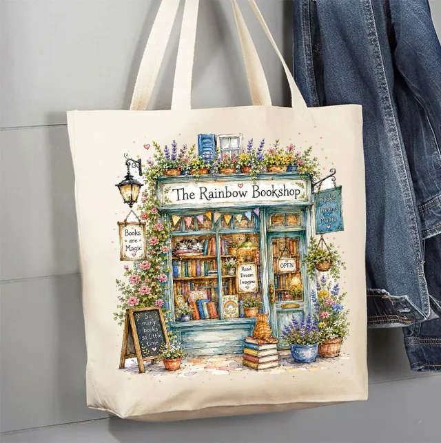 Avery Lane Gifts Bookstore mulepose lærred 41x38 cm