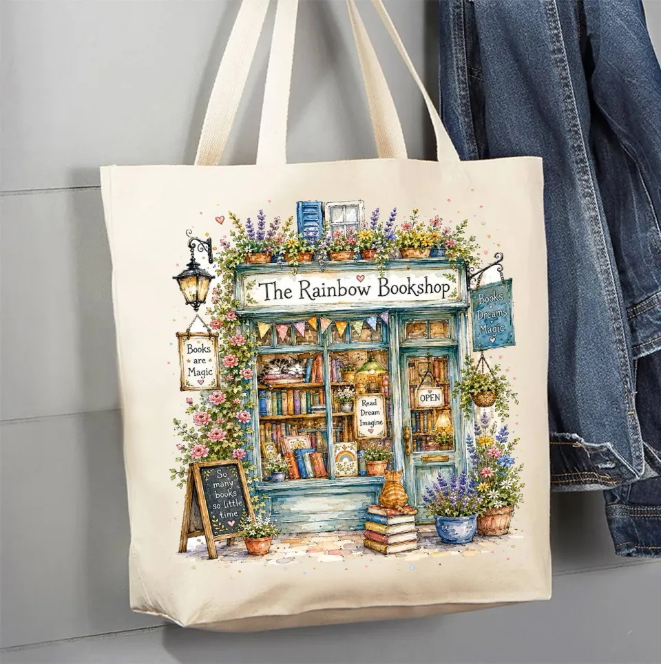 Avery Lane Gifts Bookstore mulepose lærred 41x38 cm