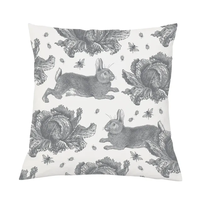 Thornback & Peel Rabbit & Cabbage pudebetræk grå 45x45