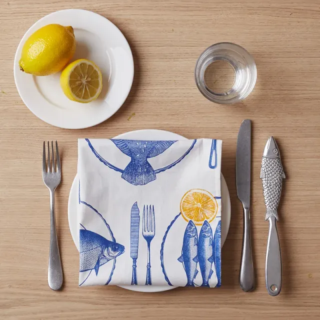 Thornback & Peel Fish Supper serviet 45x45 cm bomuld fisk