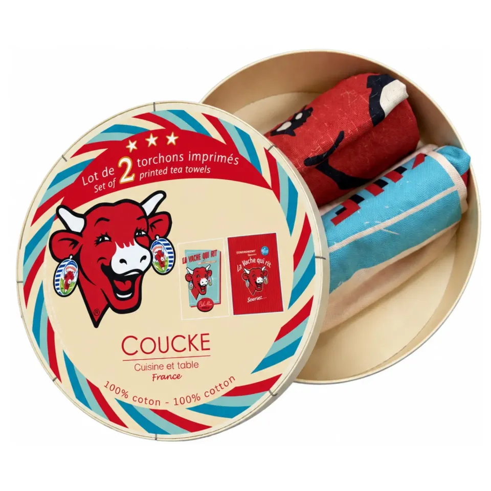 Coucke The Laughing Cow Retro Vanilla & Red viskestykke 2-pak