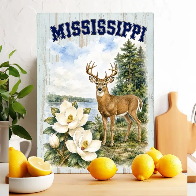 Avery Lane Gifts Mississippi skærebræt glas 28x38 cm