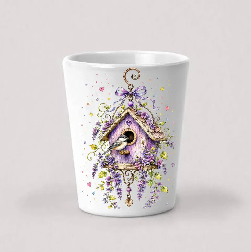 Avery Lane Gifts Lavender Birdhouse shotglas keramik 4 cl