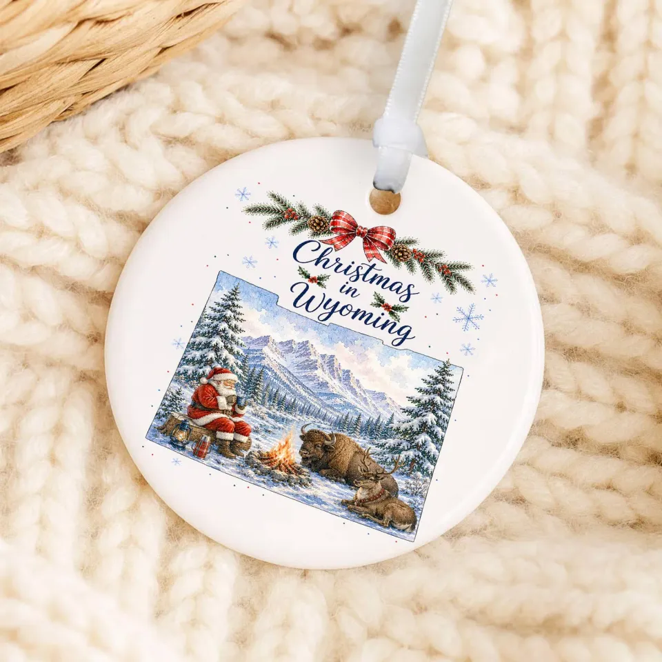 Avery Lane Wyoming julepynt porcelæn 8 cm hvid