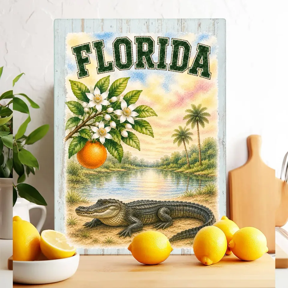 Avery Lane Gifts Florida skærebræt glas 28x38 cm