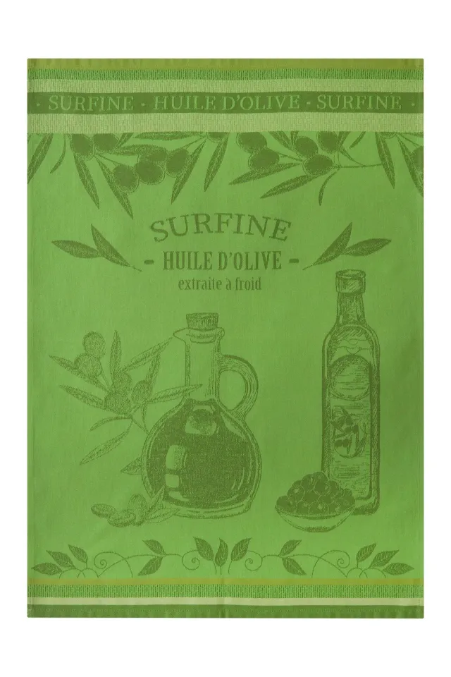 Coucke Fine Oil Bottle viskestykke grøn 50x75 bomuld