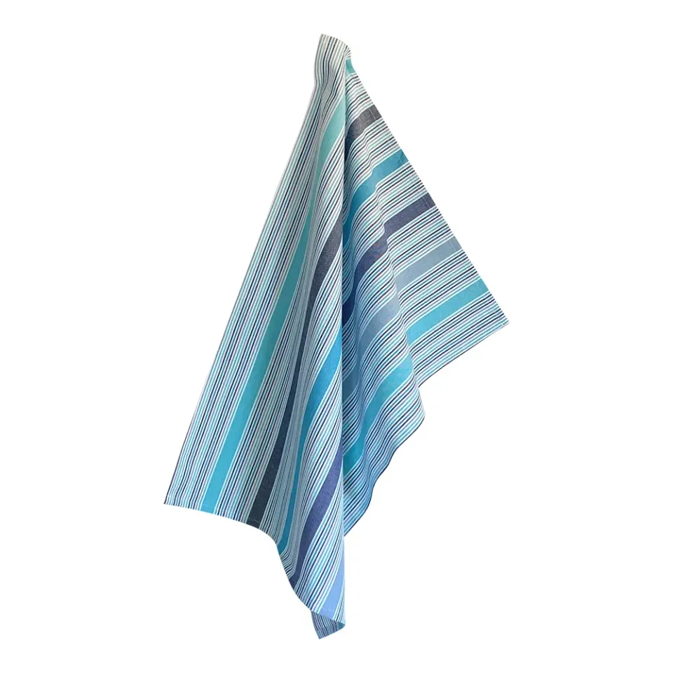 Solwang viskestykke multi aqua/blå vævet bomuld