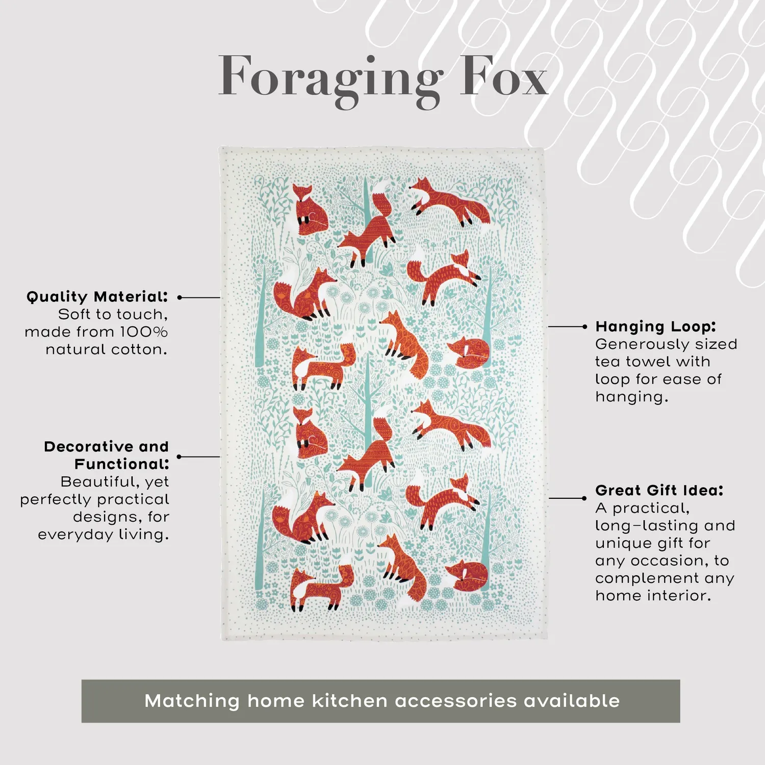 Ulster Weavers Foraging Fox viskestykke bomuld blå