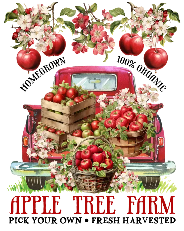 Avery Lane Gifts Apple Tree Farm forklæde bomuld rød pickup