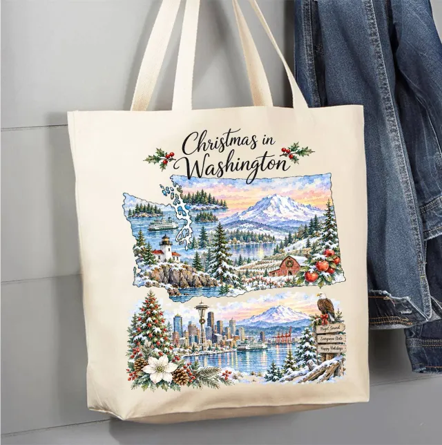 Avery Lane Gifts Christmas Washington State Map mulepose bomuld