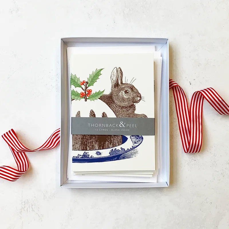 Thornback & Peel Christmas Pudding julekort blankt indvendig