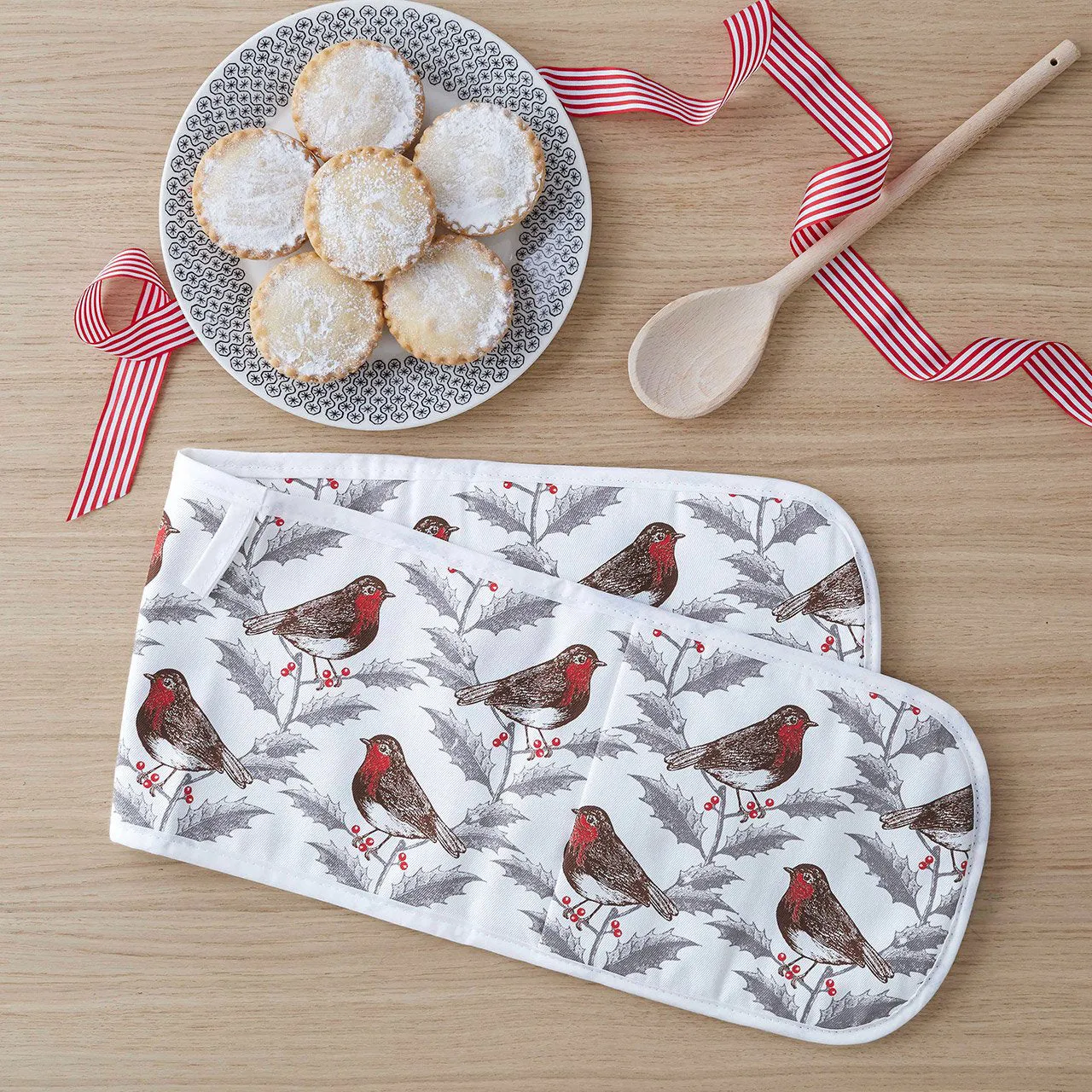 Thornback & Peel Robin & Holly ovnhandske dobbelt jul