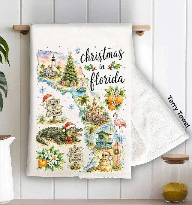 Avery Lane Gifts Christmas Florida viskestykke bomuld