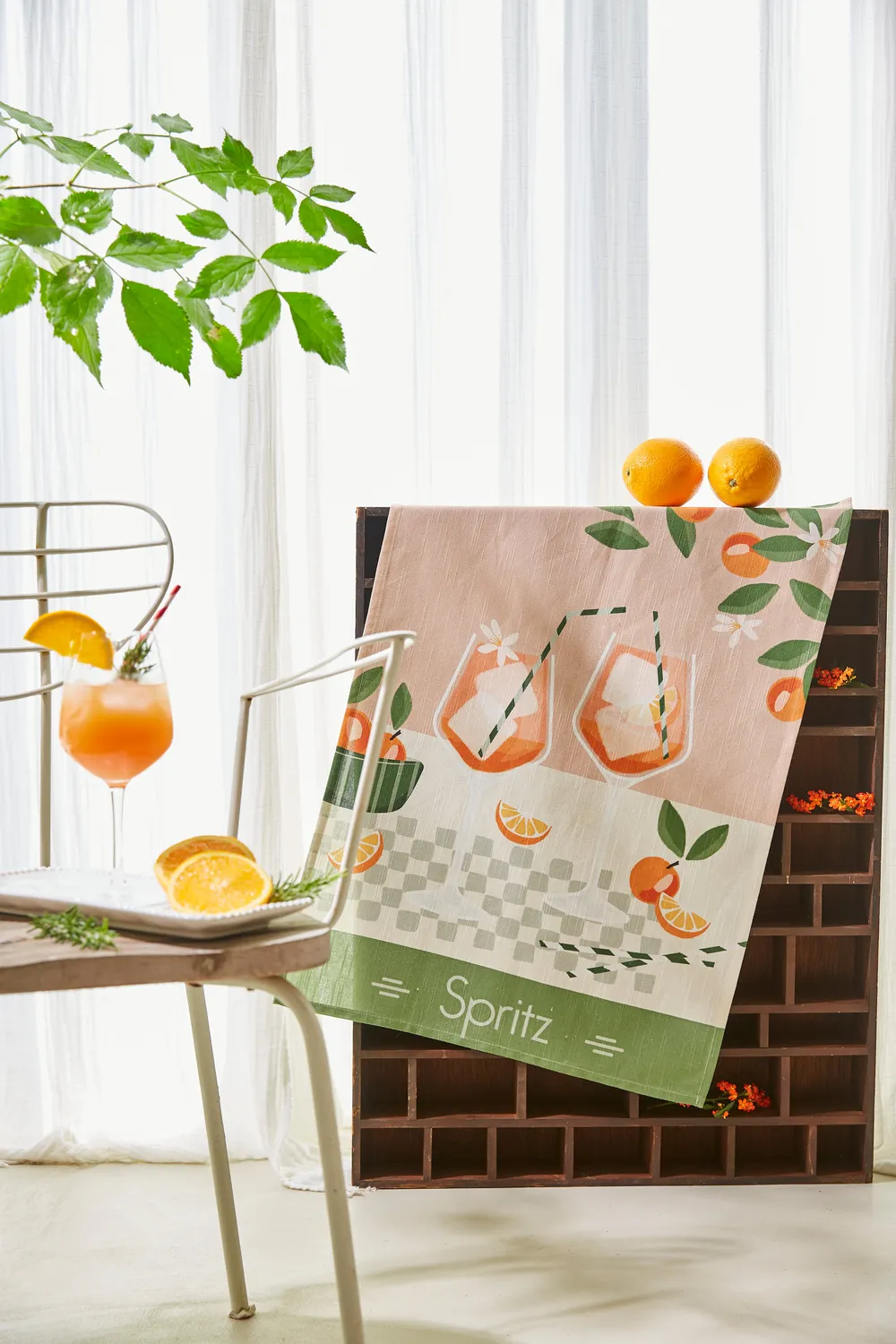 Coucke Spritz viskestykke rosa bomuld-hør 50x75