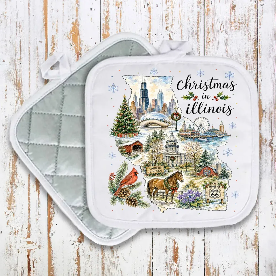 Avery Lane Gifts Christmas in Illinois grydelap quiltet