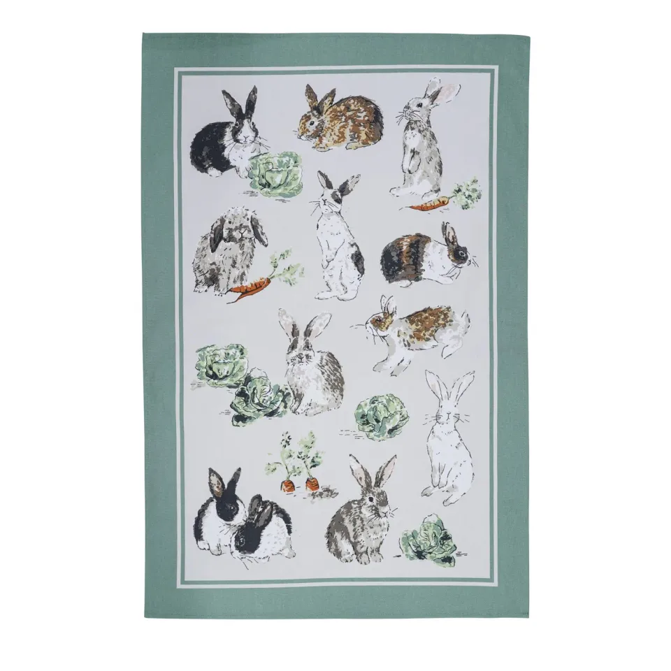 Ulster Weavers Rabbit Patch viskestykke grøn bomuld