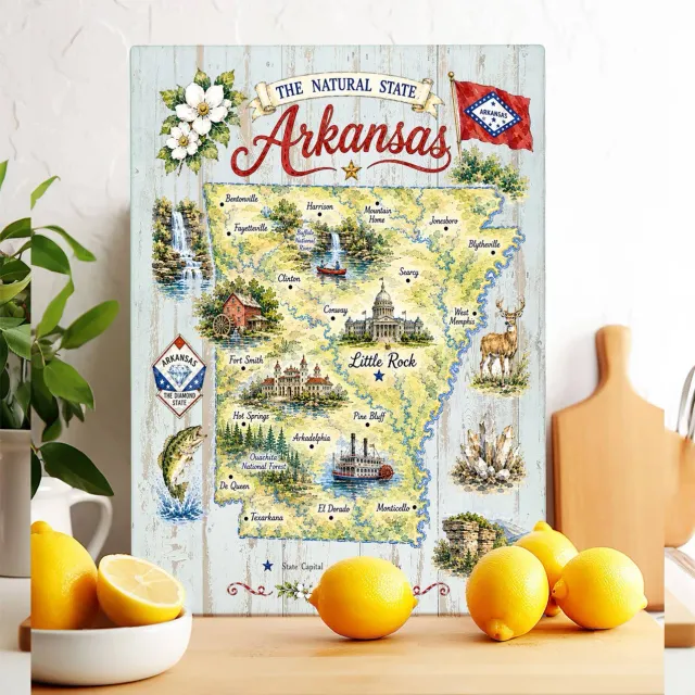 Avery Lane Gifts Arkansas skærebræt glas landmark 28x38 cm