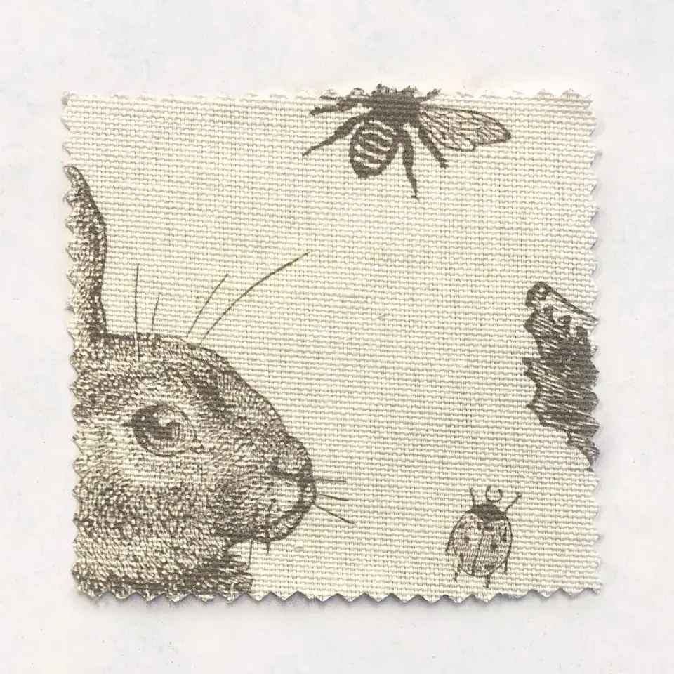 Thornback & Peel Rabbit & Cabbage stofprøve grå hørblanding