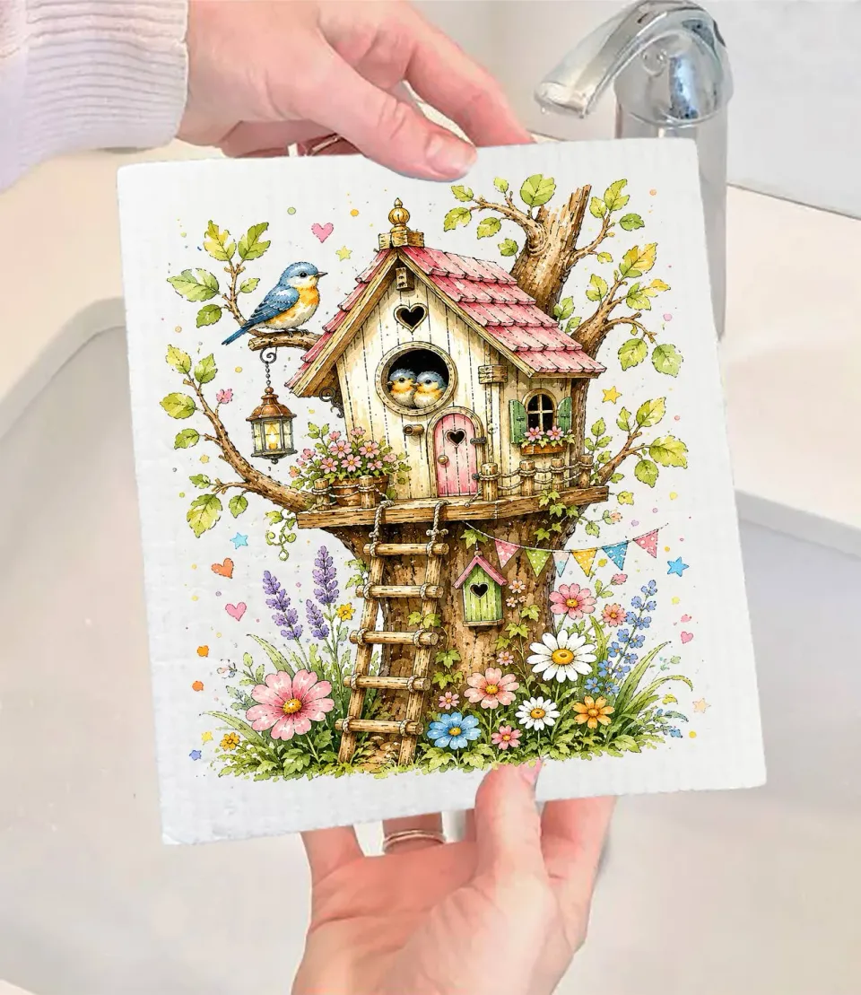 Avery Lane Gifts Spring Birds karklud 17x20 cm blomster fuglehus