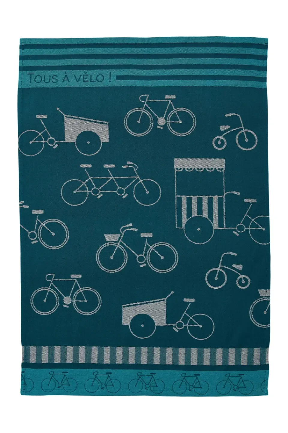 Coucke All by Bike viskestykke blå bomuld 50x75 jacquard