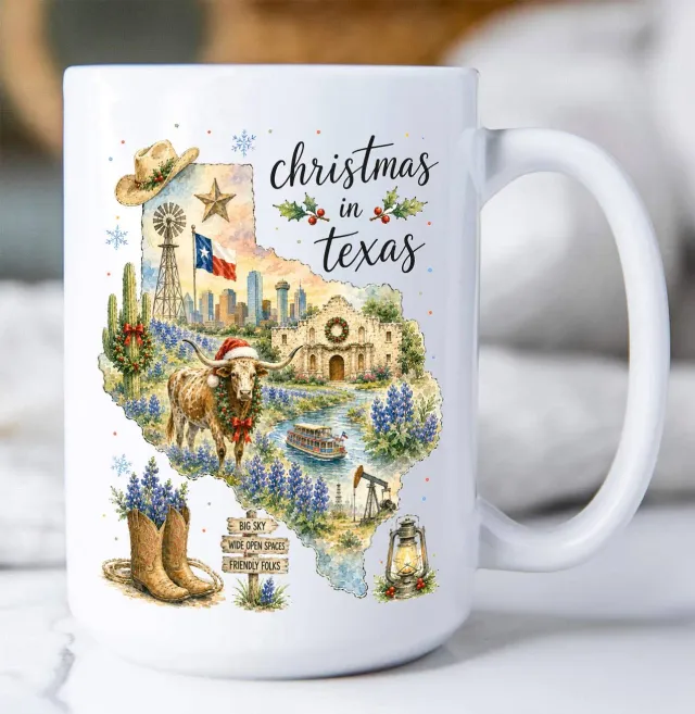 Avery Lane Gifts Christmas Texas krus keramik 443 ml