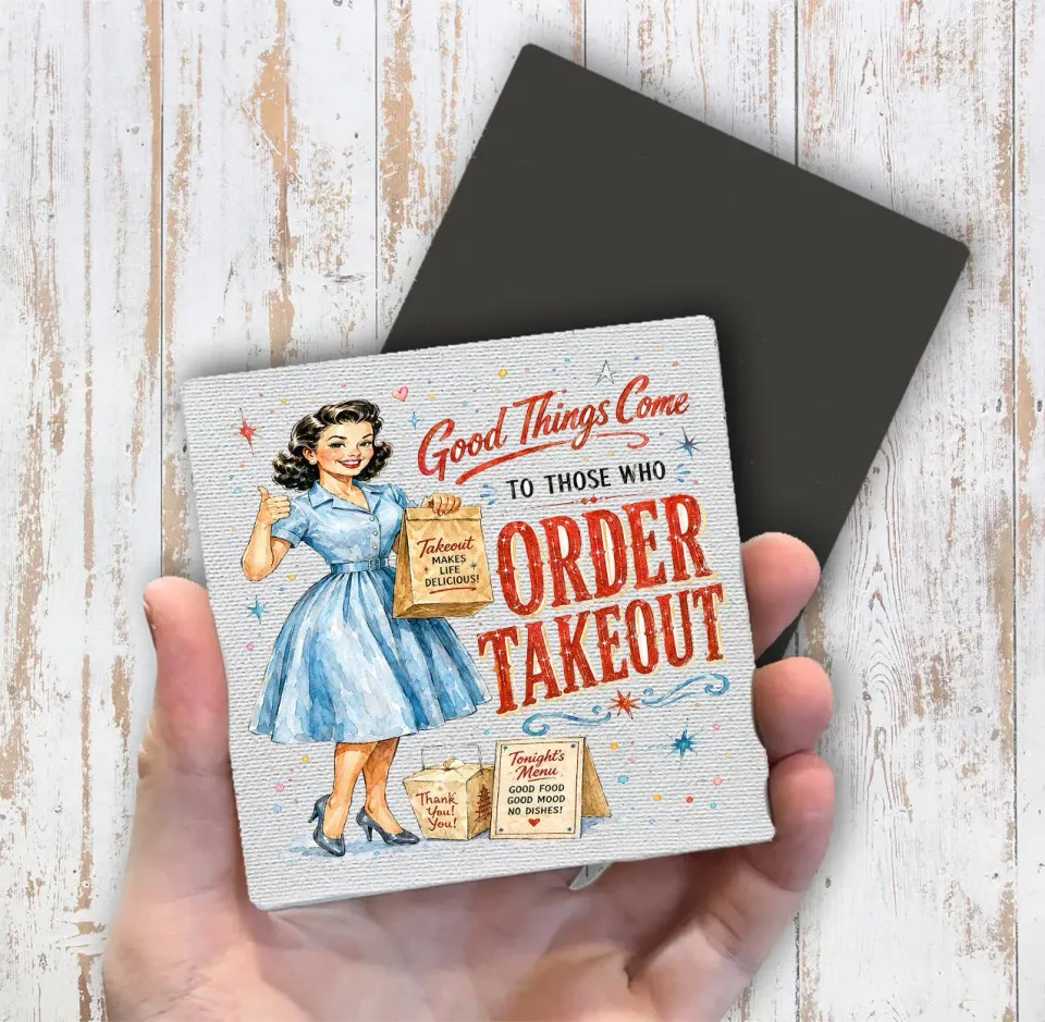 Avery Lane Gifts Good Things Takeout magnet 10x10 cm canvas