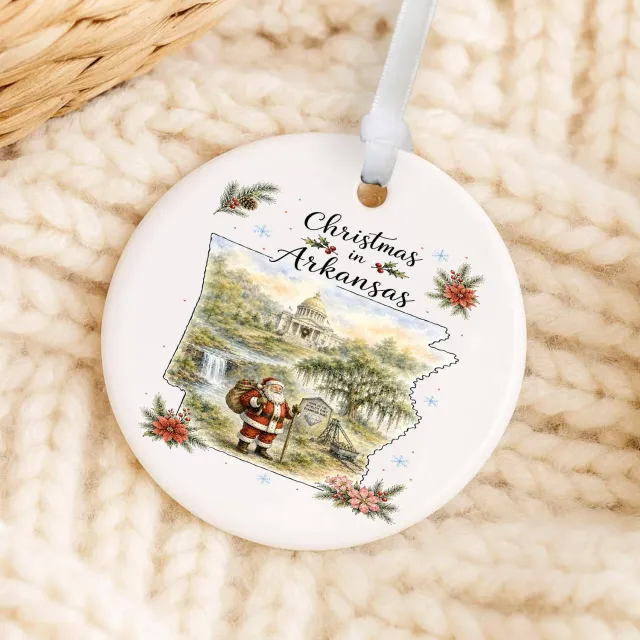 Avery Lane Christmas Arkansas porcelænsjulepynt 7,6 cm