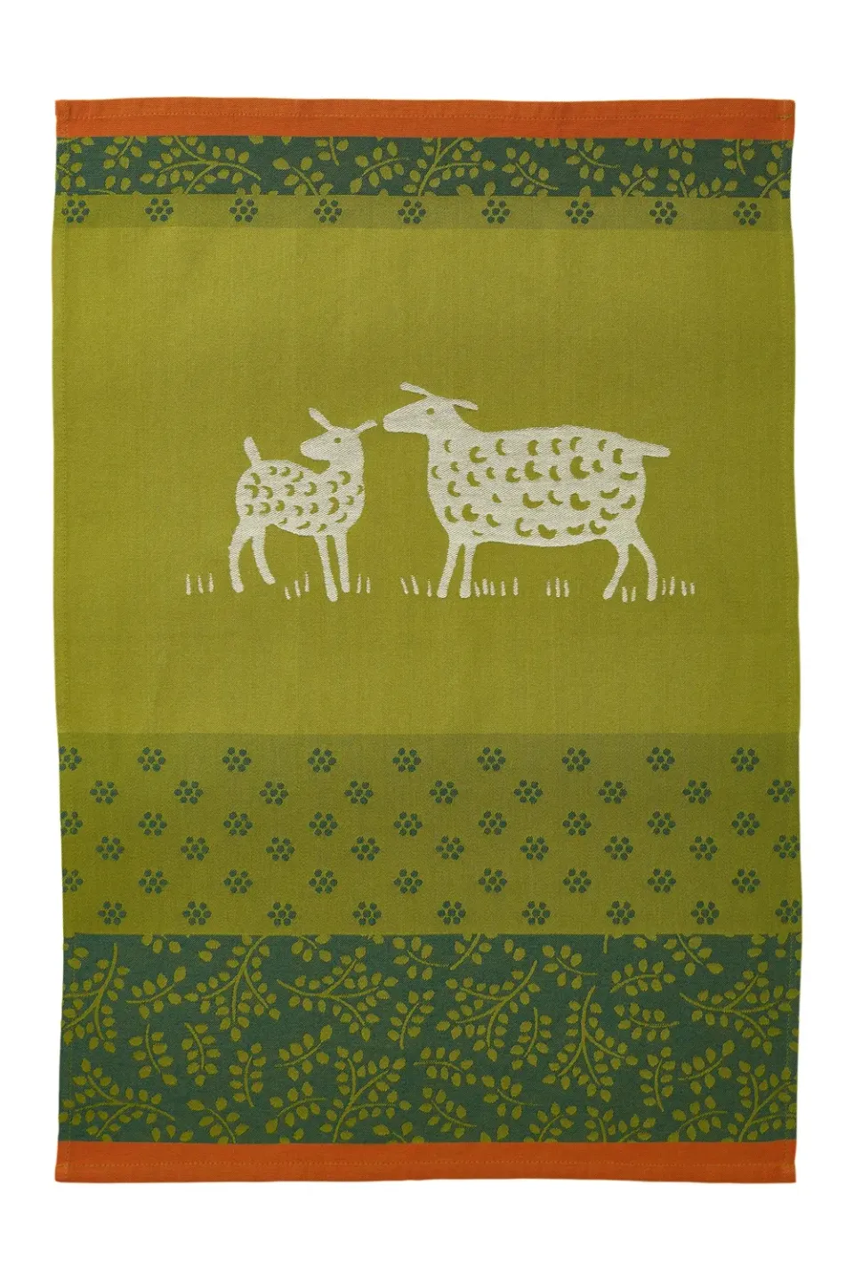 Coucke Sheep Jacquard viskestykke 50x75 grøn bomuld