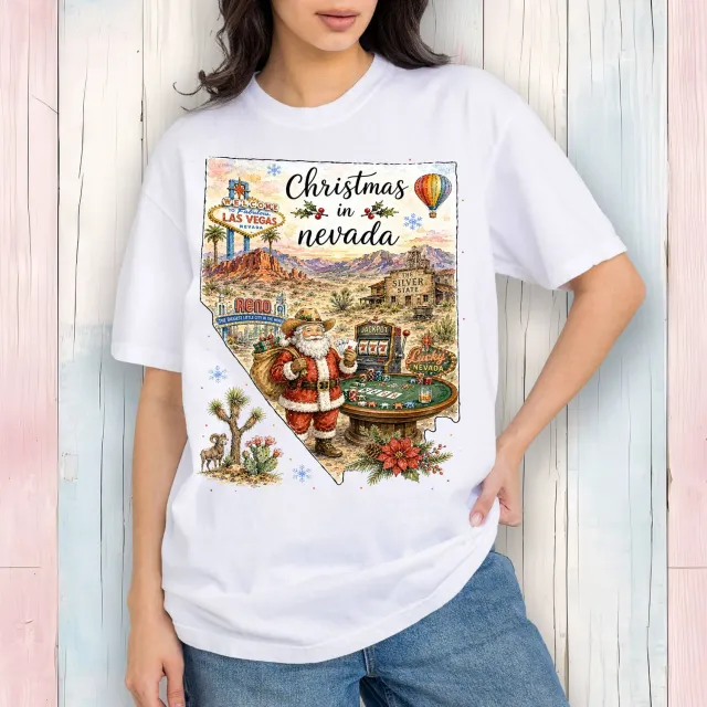 Avery Lane Gifts Nevada jul T-shirt hvid 100% bomuld